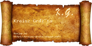 Kreisz Gréta névjegykártya